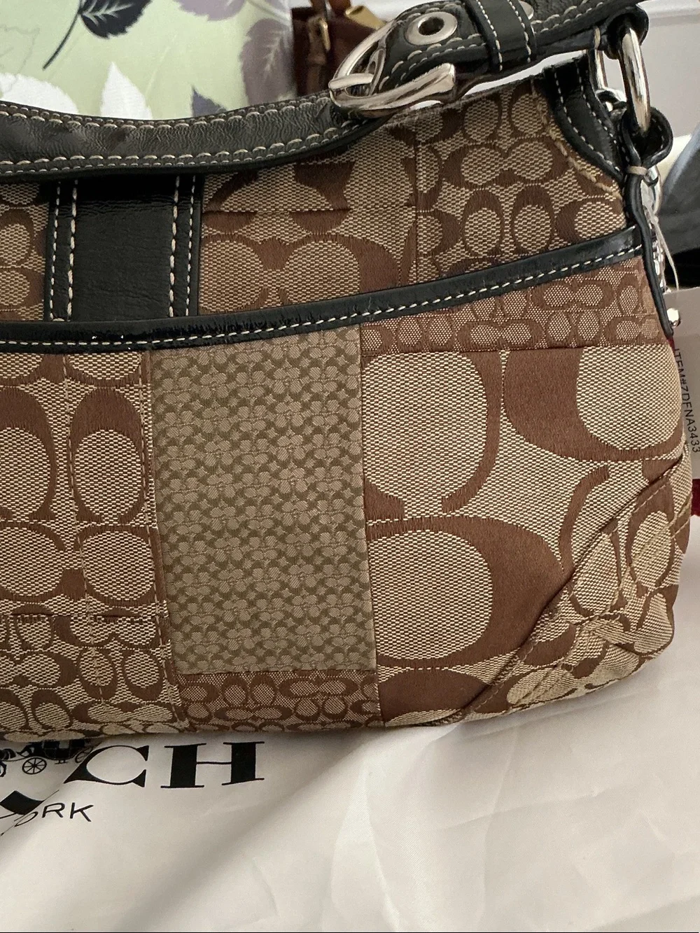 Coach Brown PATCHWORK Soho Signature Patchwork Hobo Bag